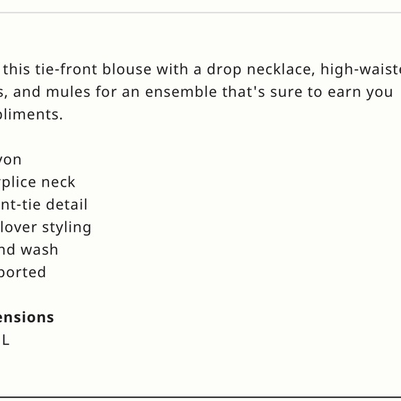 Anthropology Surplice Tie Front Blouse large new with tags - Picture 7 of 7